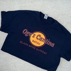 Oga’s Cantina black spire outpost batuu navy blue shirt